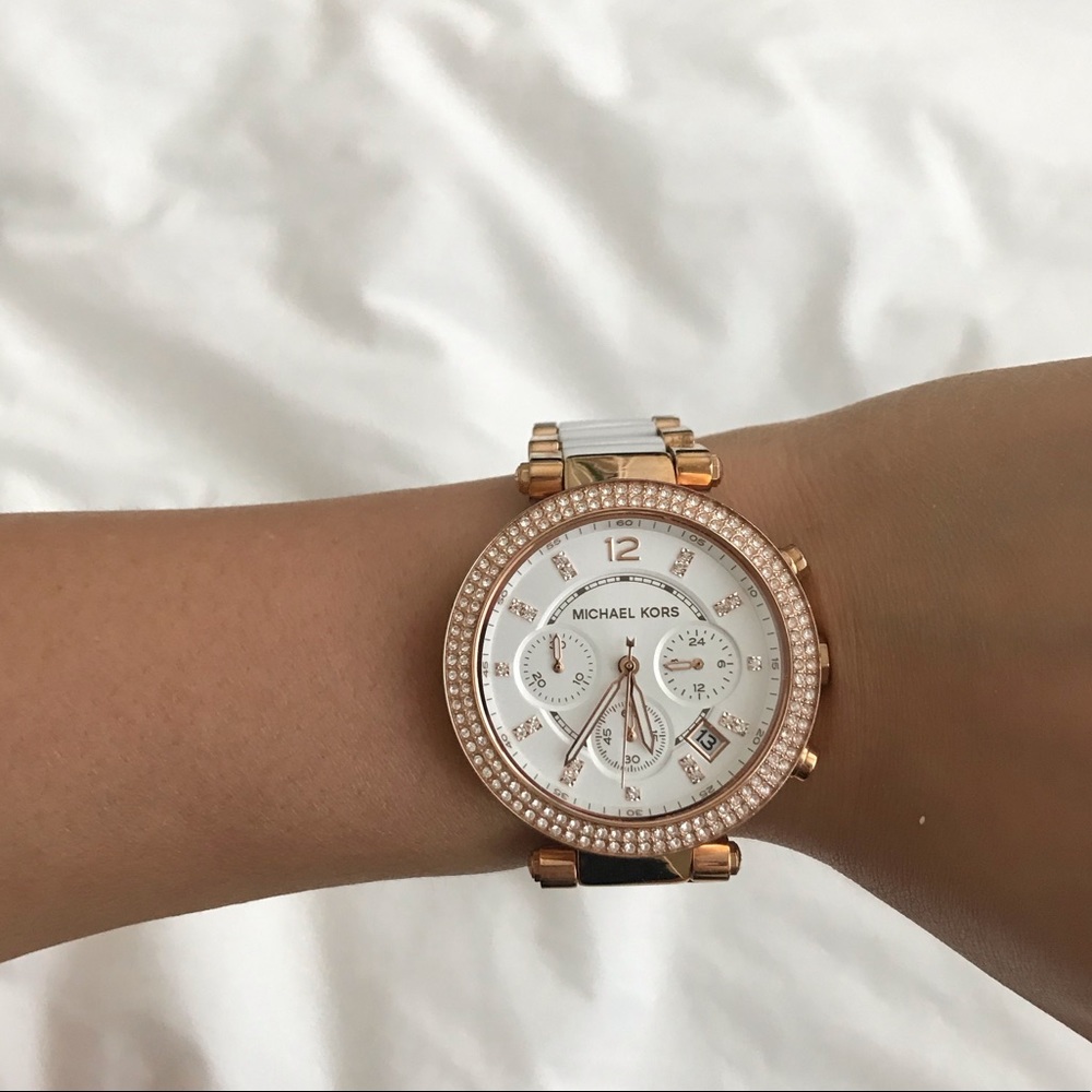 Michael Kors MK5774 White & Rose Gold Watch
